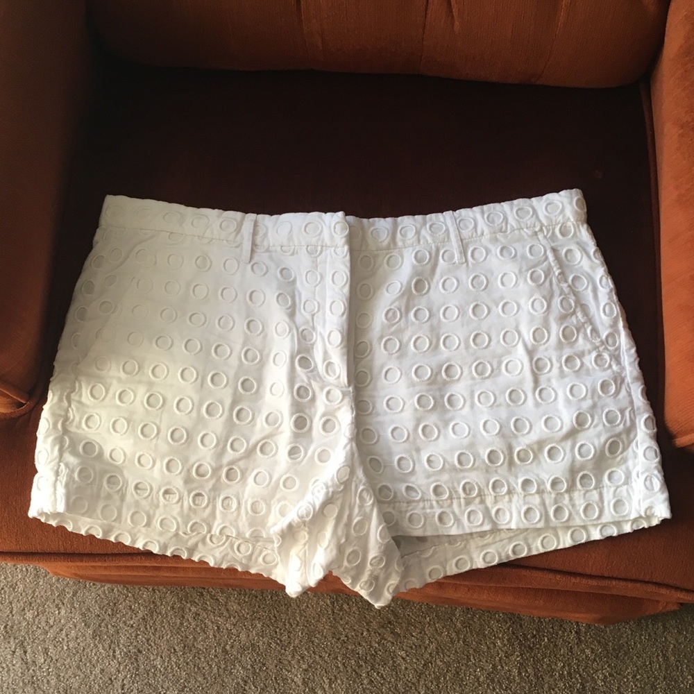 White eyelet shorts from Gap